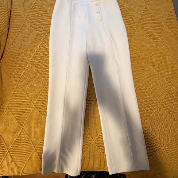 Sezane Ruben Trousers Wool Blend in Ecru EU 38 US - Picture 2 of 7